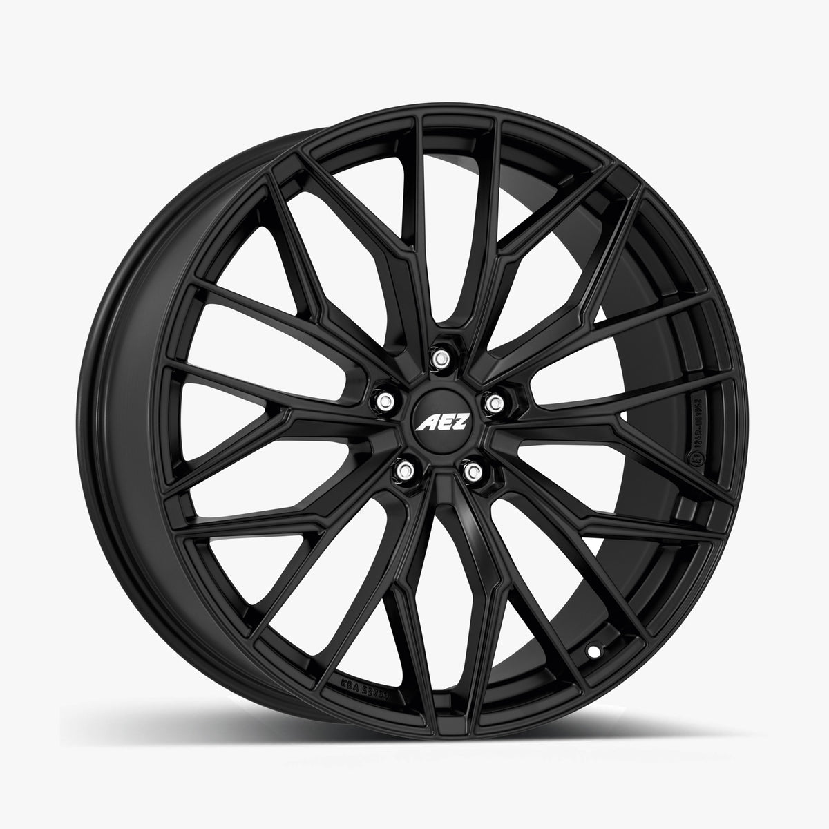 AEZ Porto Black Matt lichtmetalen velg in schuin driekwartaanzicht