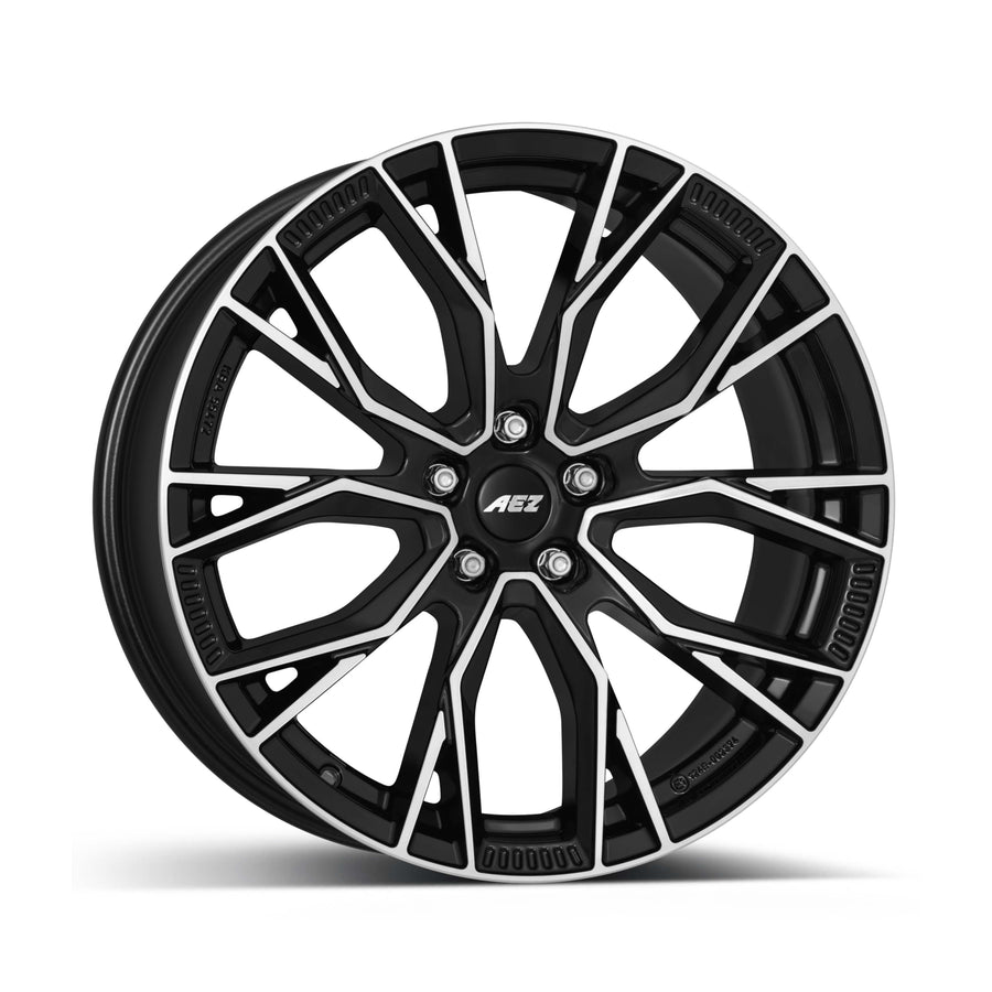 AEZ TORONTO DARK Schwarz Glänzend Frontpoliert lichtmetalen velg in driekwartaanzicht