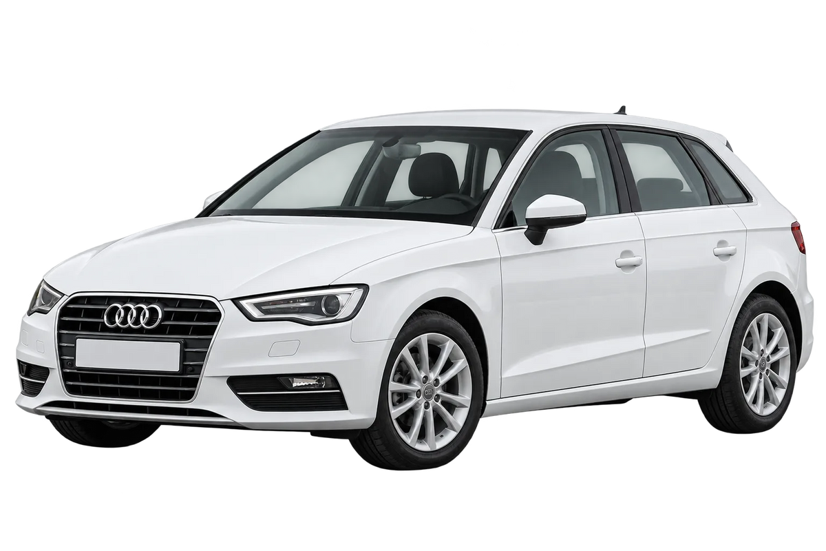 Witte Audi A3 8V Cabrio inkl. Facelift 2016, schuin van voren
