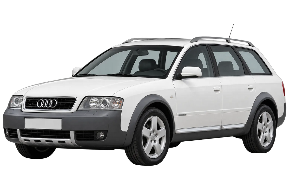 Witte Audi A6 allroad 4B allroad quattro, schuin van voren