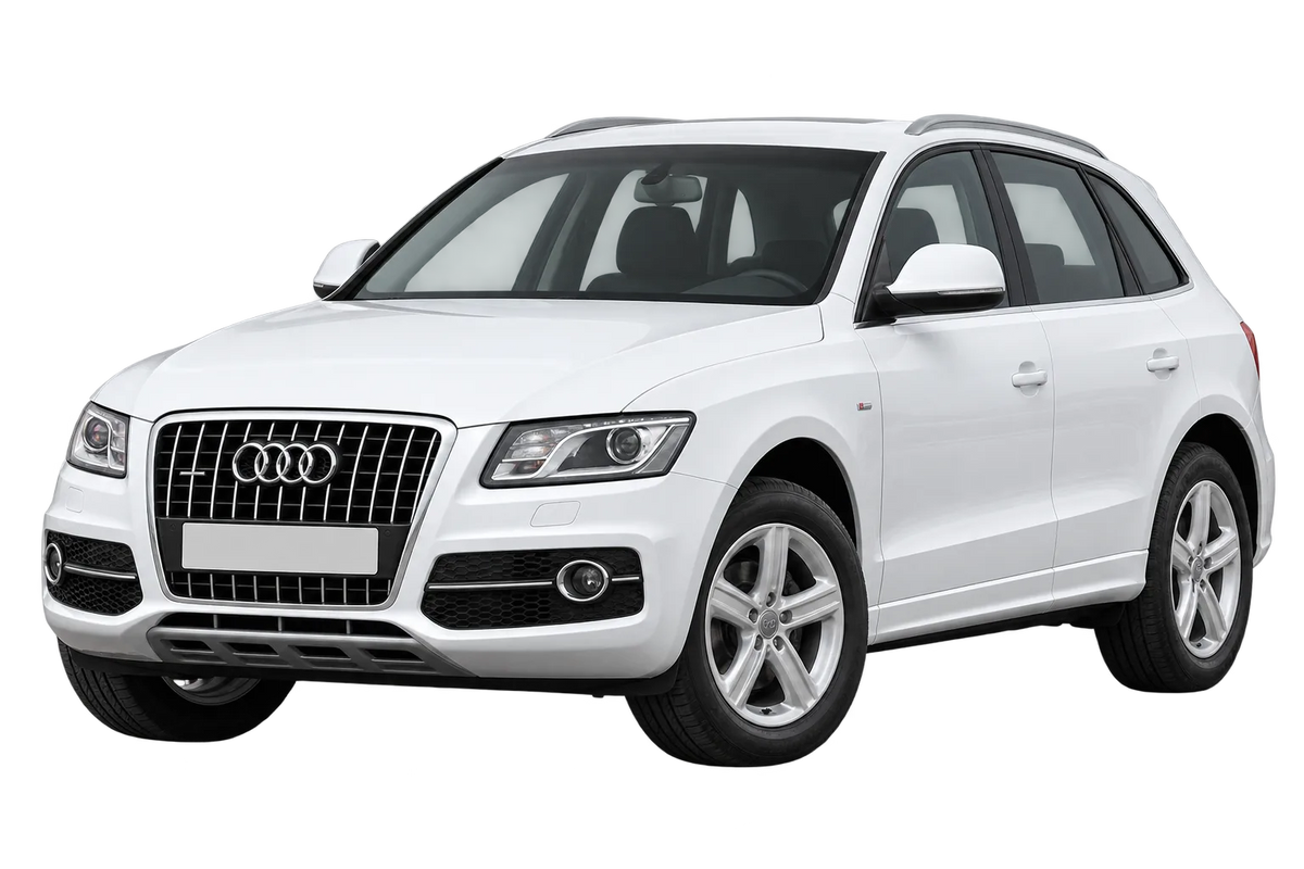 Witte Audi Q5 8R, 8R1, 8R2 SUV incl. Facelift 2012, schuin van voren