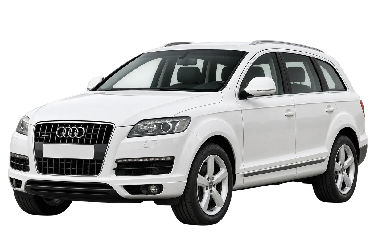 Witte Audi Q7 4L, 4L1 SUV incl. Facelift 2009, schuin van voren