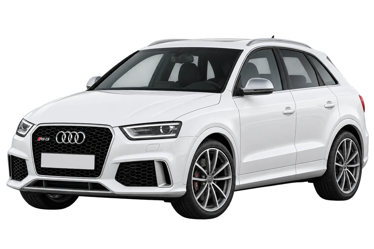 Witte Audi RS Q3 8U RS Q3 / 228 kW - 270 kW, schuin van voren