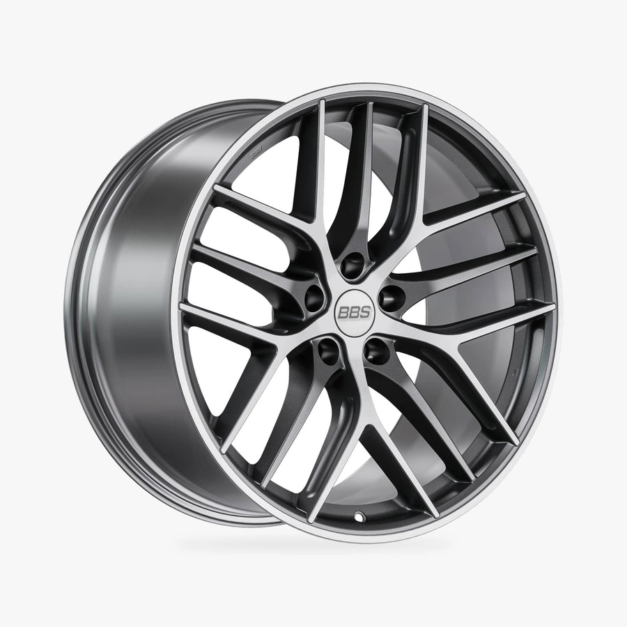 BBS CC-R Graphit Diamantgedreht Matt lichtmetalen velg in schuin driekwartaanzicht