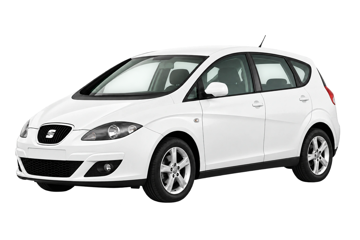 Witte Seat Altea 5P, 5PN, schuin van voren
