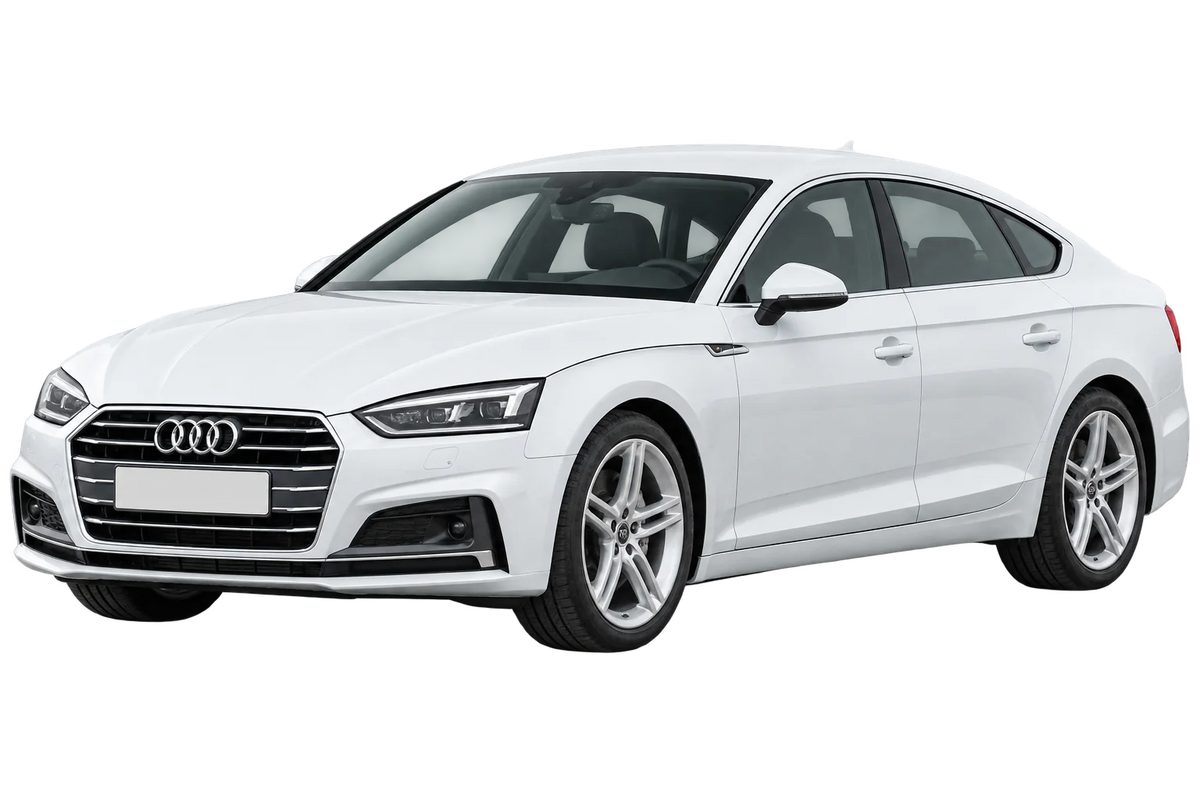 Witte Audi A5 B8, B81, B9 F5 Sportback, schuin van voren