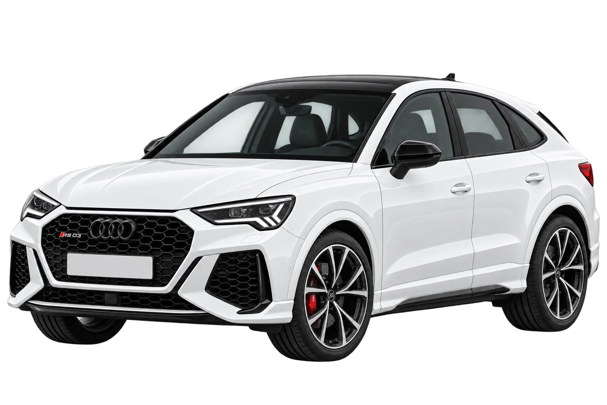 Witte Audi RS Q3 F3 RS Q3 Sportback / 294 kW, schuin van voren