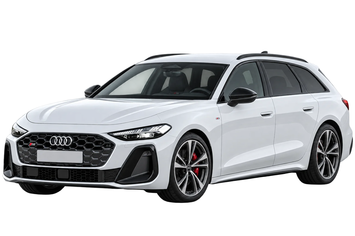 Witte Audi S5 B10 F2 S5 Avant / 270 kW, schuin van voren