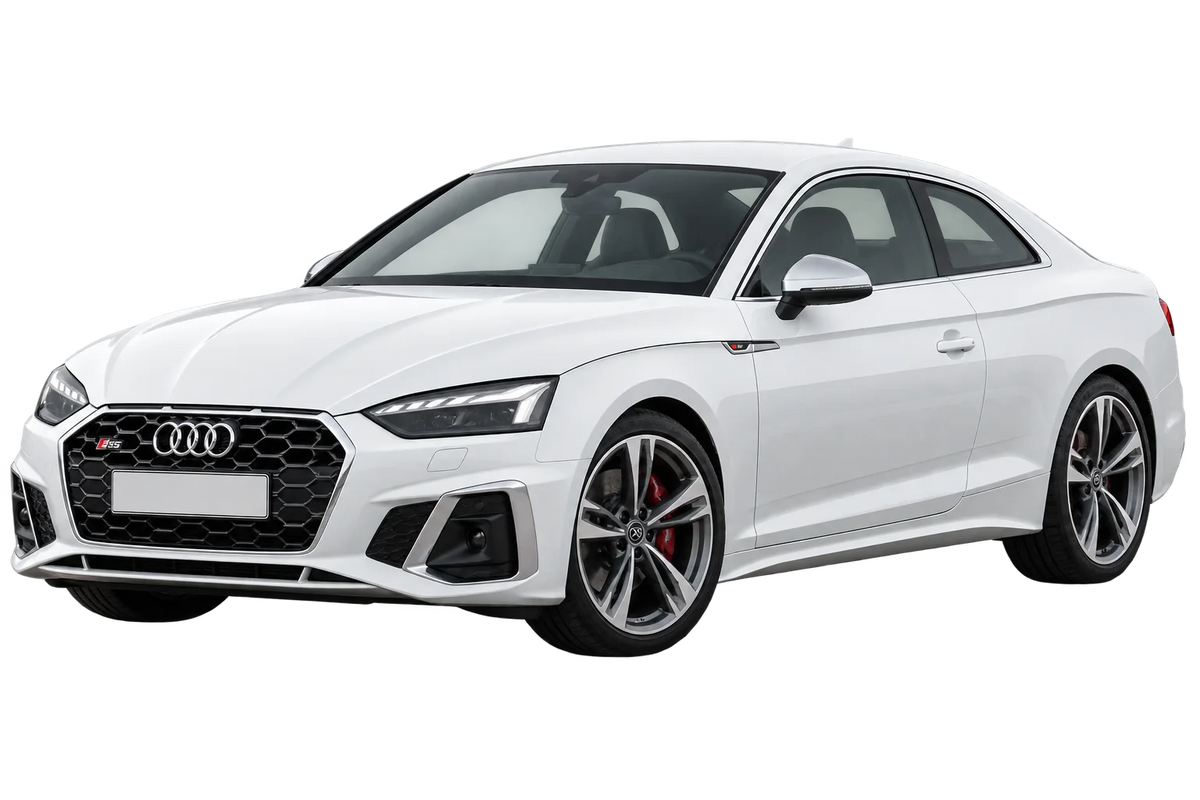 Witte Audi S5 B9 F5 S5 Coupé / 251 kW - 255 kW, schuin van voren
