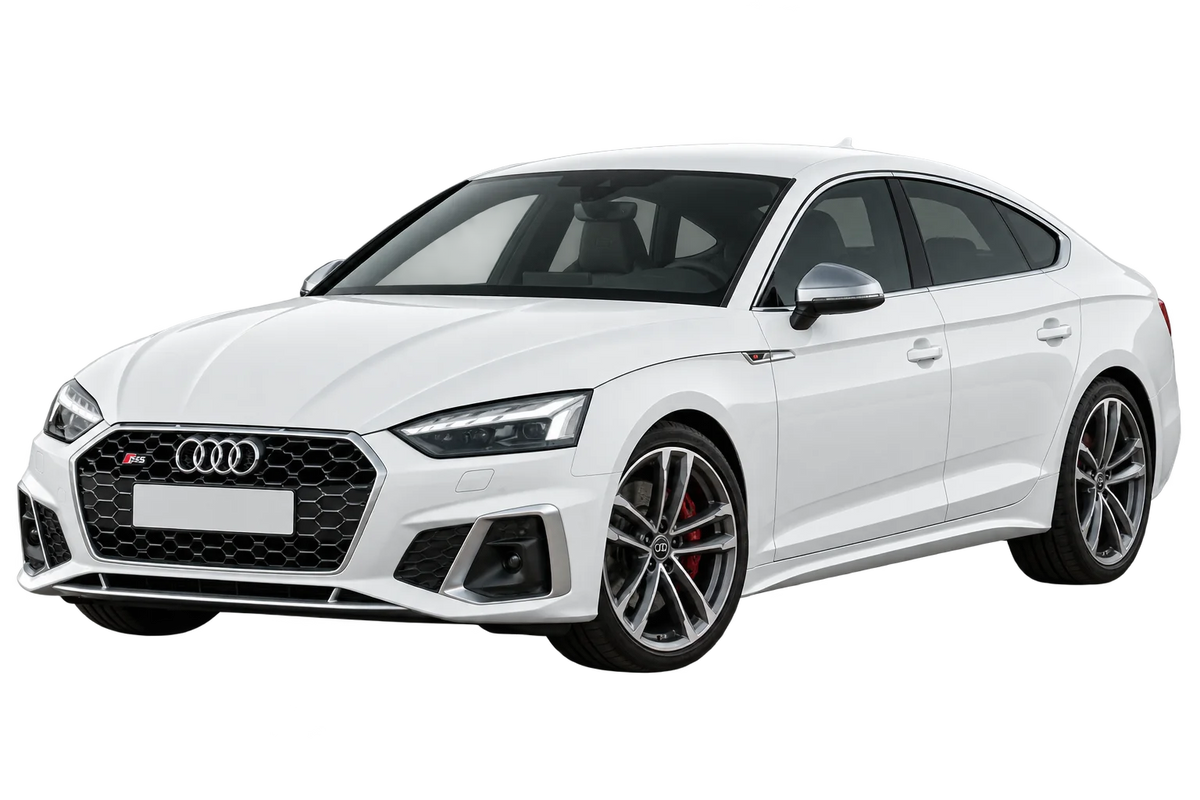 Witte Audi S5 B9 F5 S5 Sportback / 251 kW - 255 kW, schuin van voren
