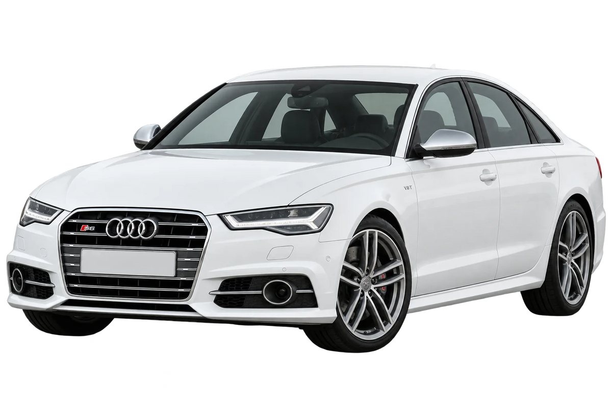Witte Audi S6 4G, 4G1 S6 Limousine incl. Facelift 2014, schuin van voren