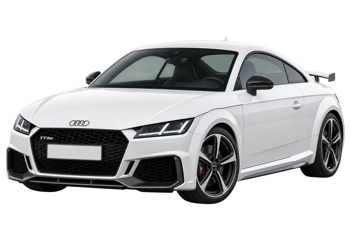 Witte Audi TT RS 8S - 8J Coupé incl. Facelift 2019, schuin van voren
