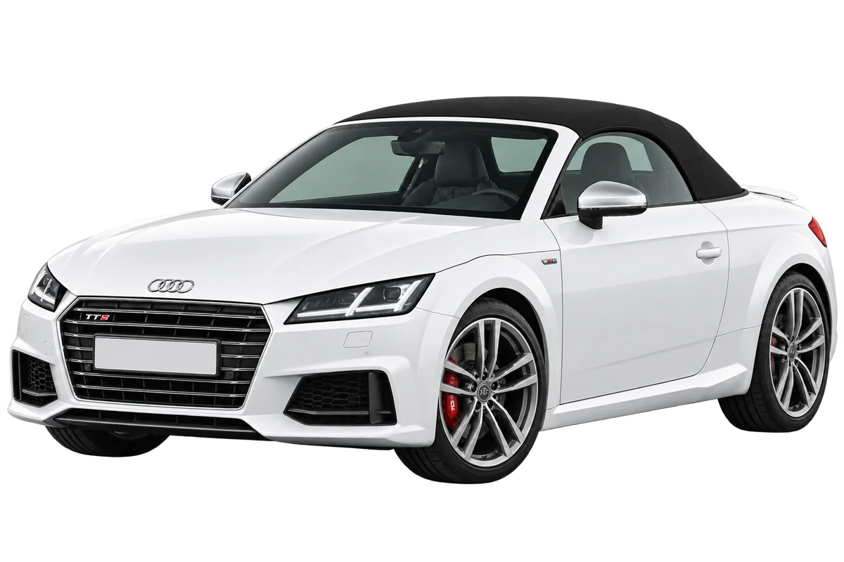 Witte Audi TTS 8S - 8J Roadster, schuin van voren