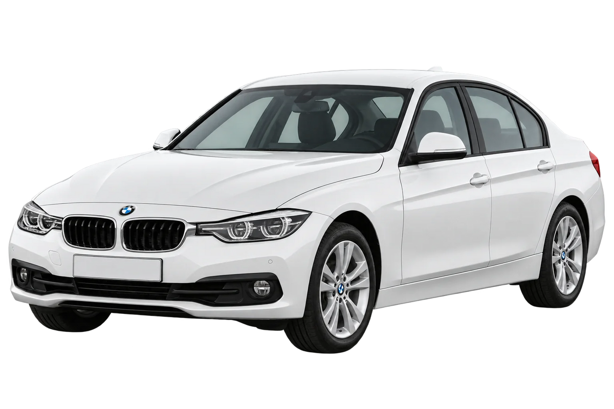Witte BMW 3er Reihe 3L F30 Limousine incl. xDrive - Facelift 2015, schuin van voren