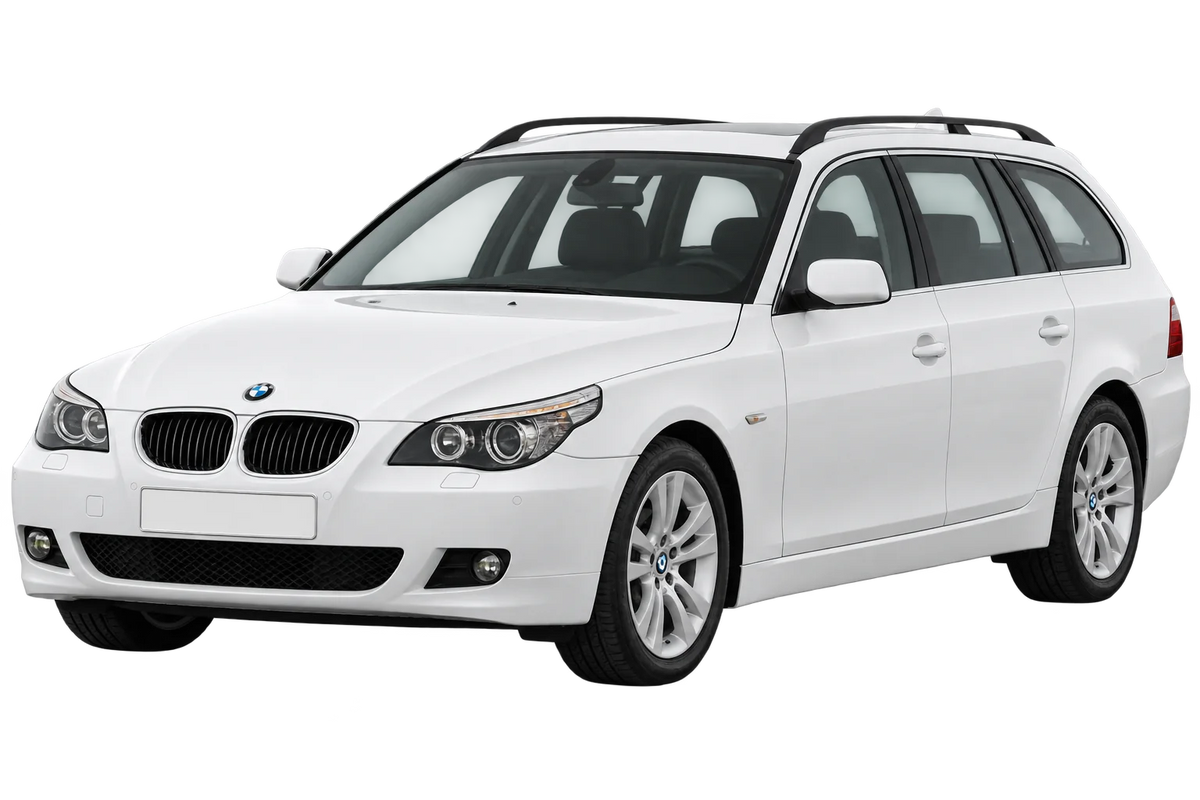 Witte BMW 5er Reihe 560X E61 Touring - Allrad, schuin van voren