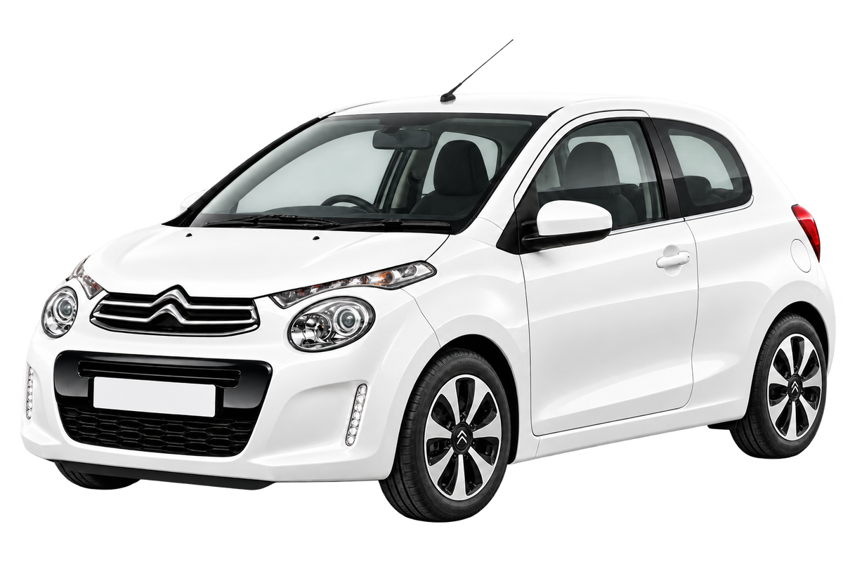 Witte Citroen C1 P 3-porte, schuin van voren