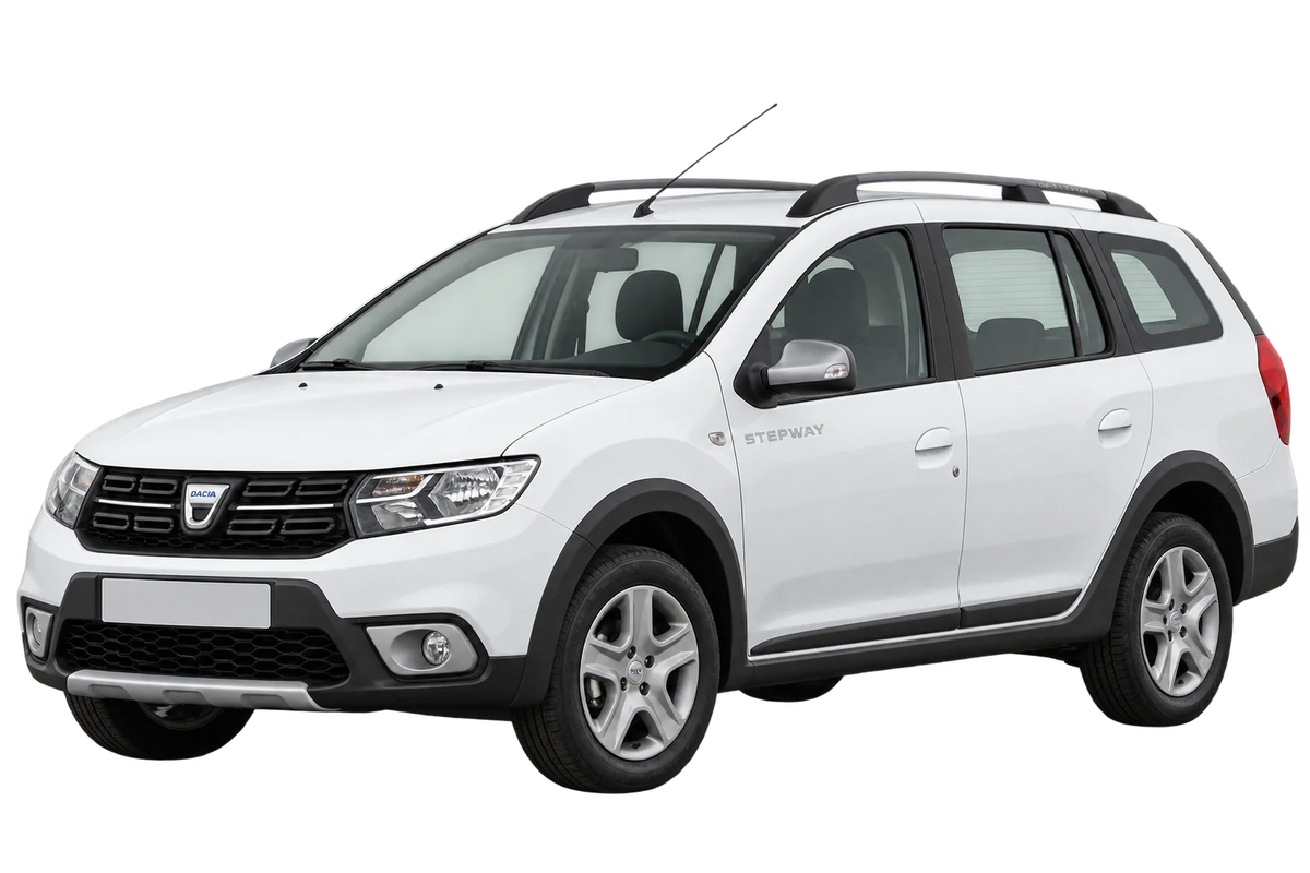 Witte Dacia Logan SD MCV II Kombi - Stepway, schuin van voren