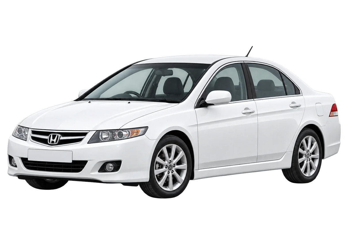 Witte Honda Accord CL7, CL9, CN1 Limousine, schuin van voren