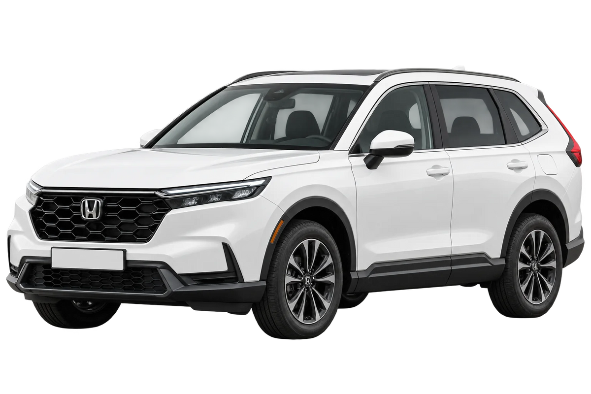 Witte Honda CR-V RS, schuin van voren