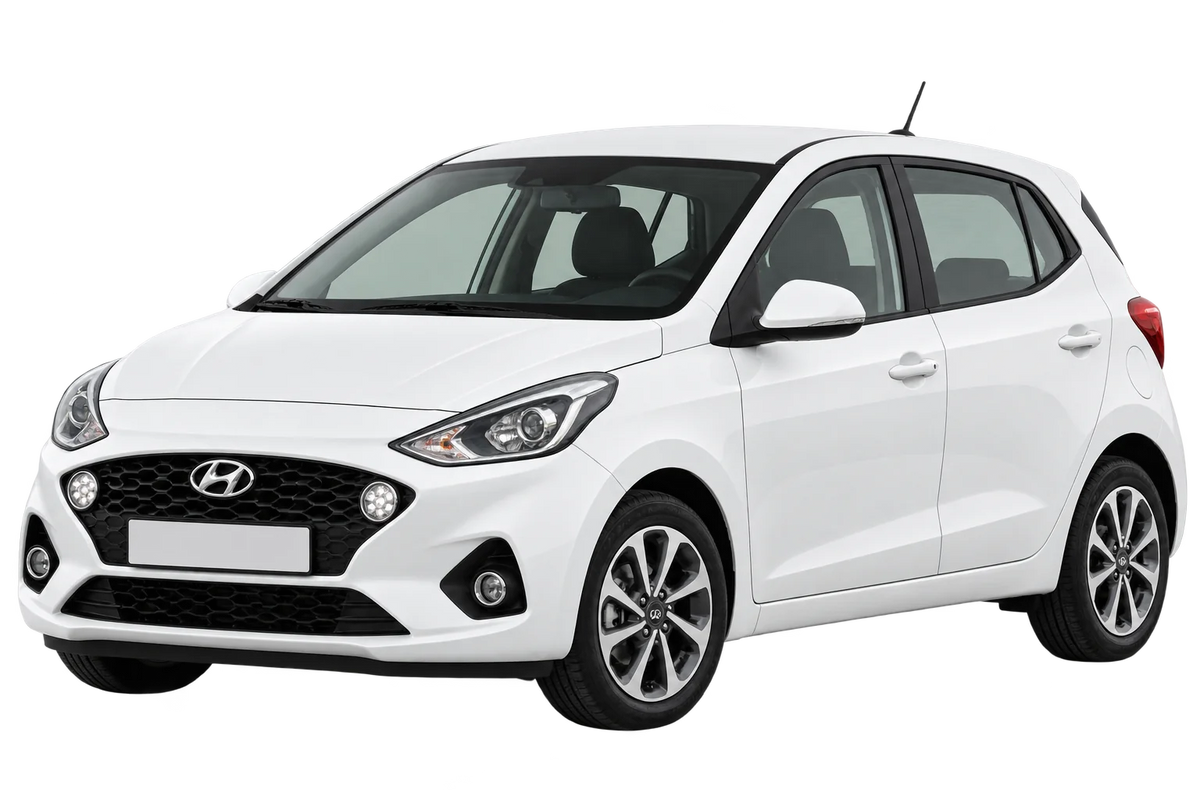 Witte Hyundai i10 IA Facelift 2017, schuin van voren
