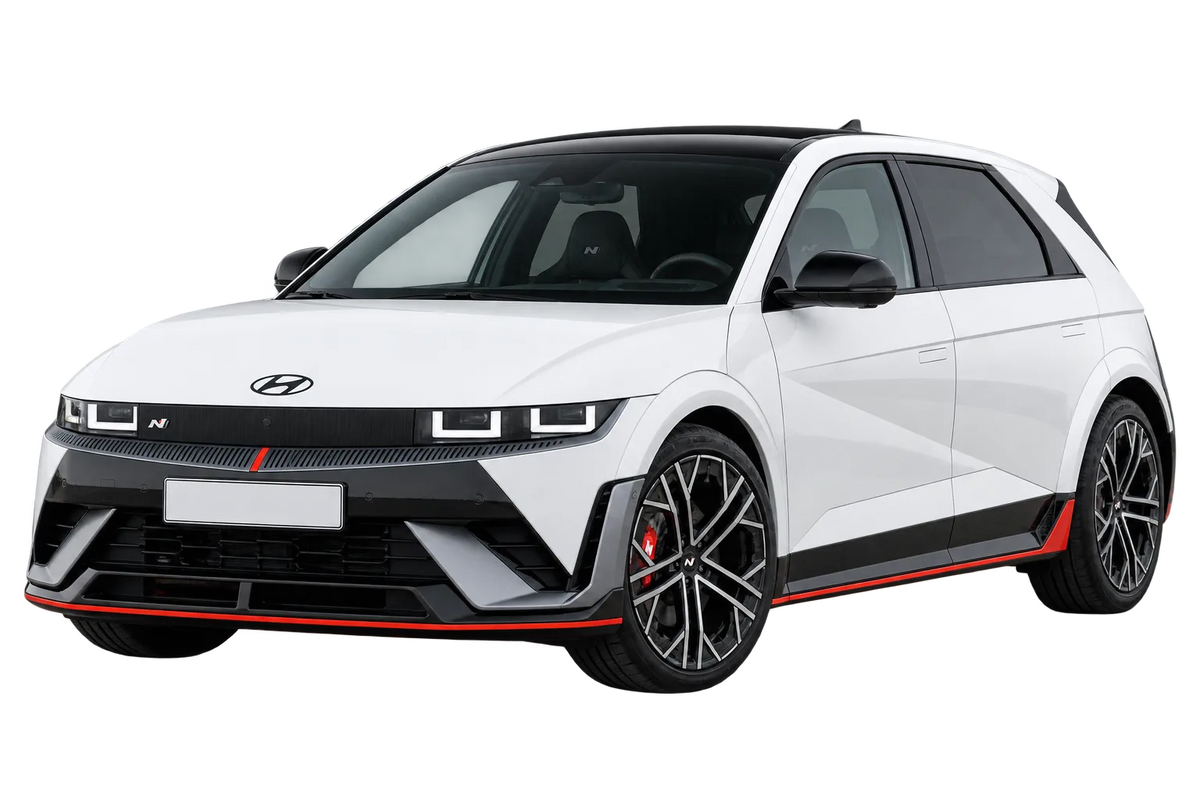 Witte Hyundai Ioniq 5 NE Ioniq 5 N, schuin van voren