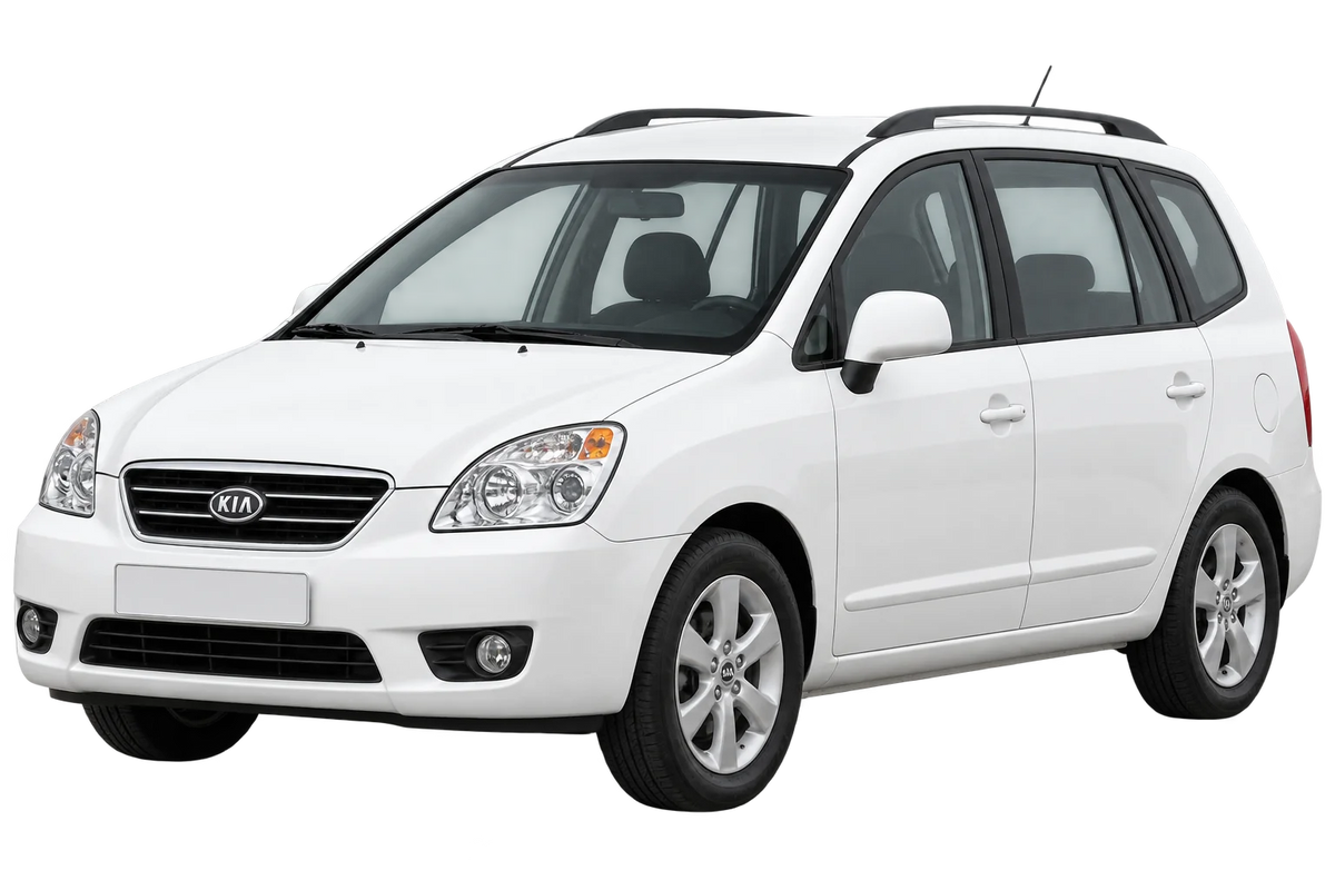 Witte Kia Carens FC Carens II, schuin van voren