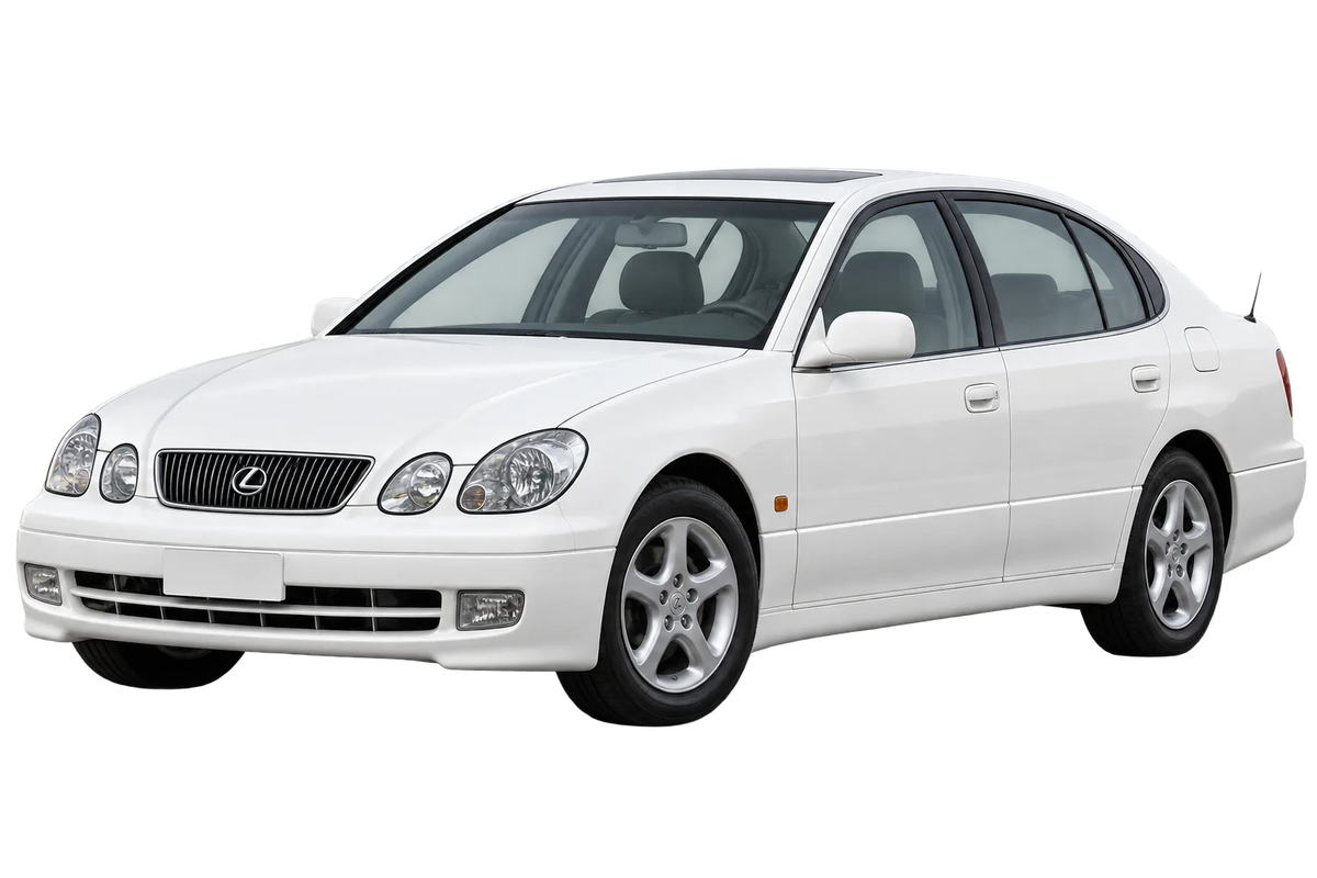 Witte Lexus GS S16, schuin van voren