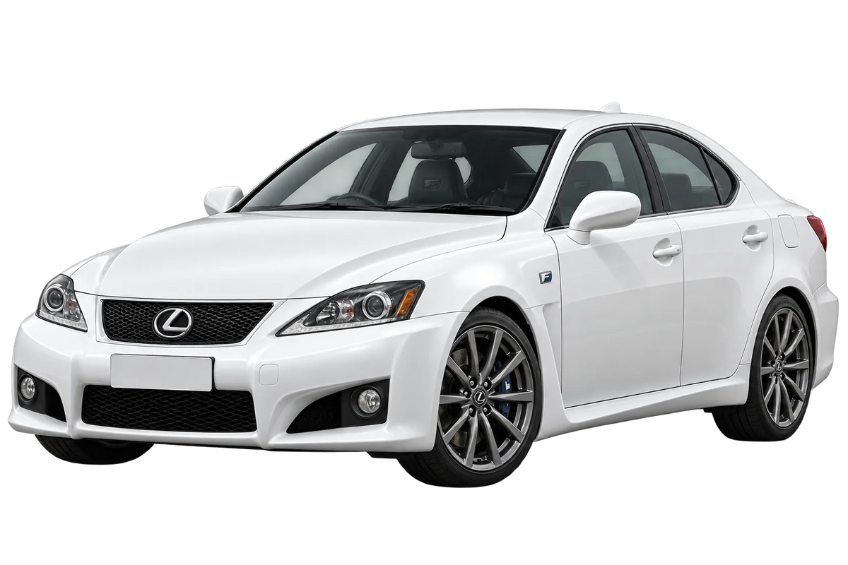 Witte Lexus IS UXE2(a) IS F - 311KW / 423PS, schuin van voren