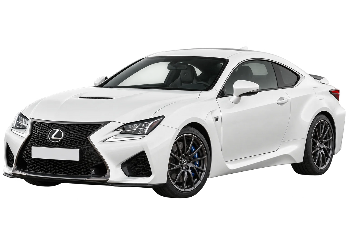 Witte Lexus RC F UXC1 (EU, M) Facelift 2018, schuin van voren