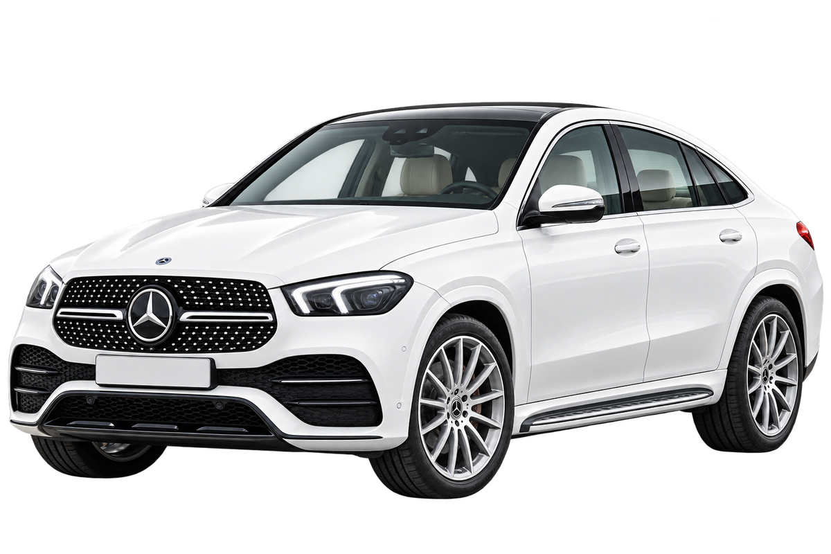 Witte Mercedes GLE H1GLE C167, schuin van voren