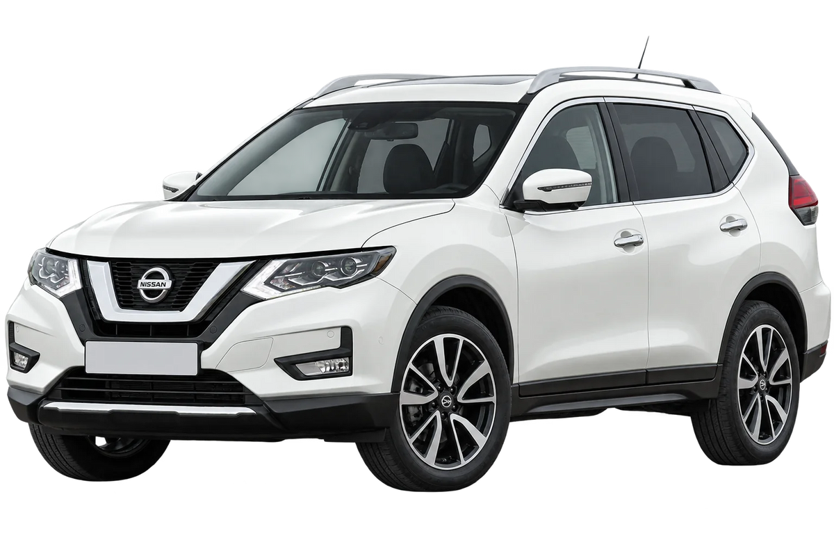 Witte Nissan X-Trail T32 Facelift 2017, schuin van voren