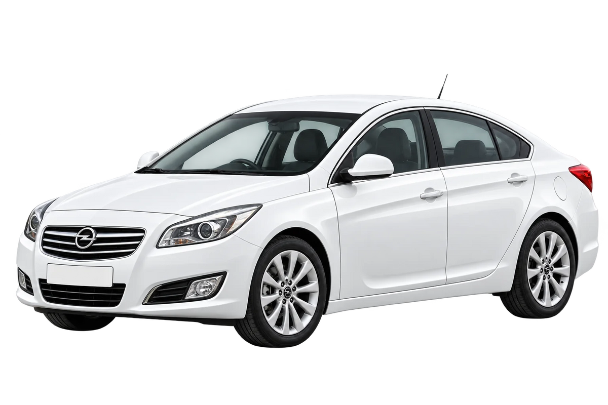 Witte Opel Insignia 0G-A, -/V Limousine, schuin van voren