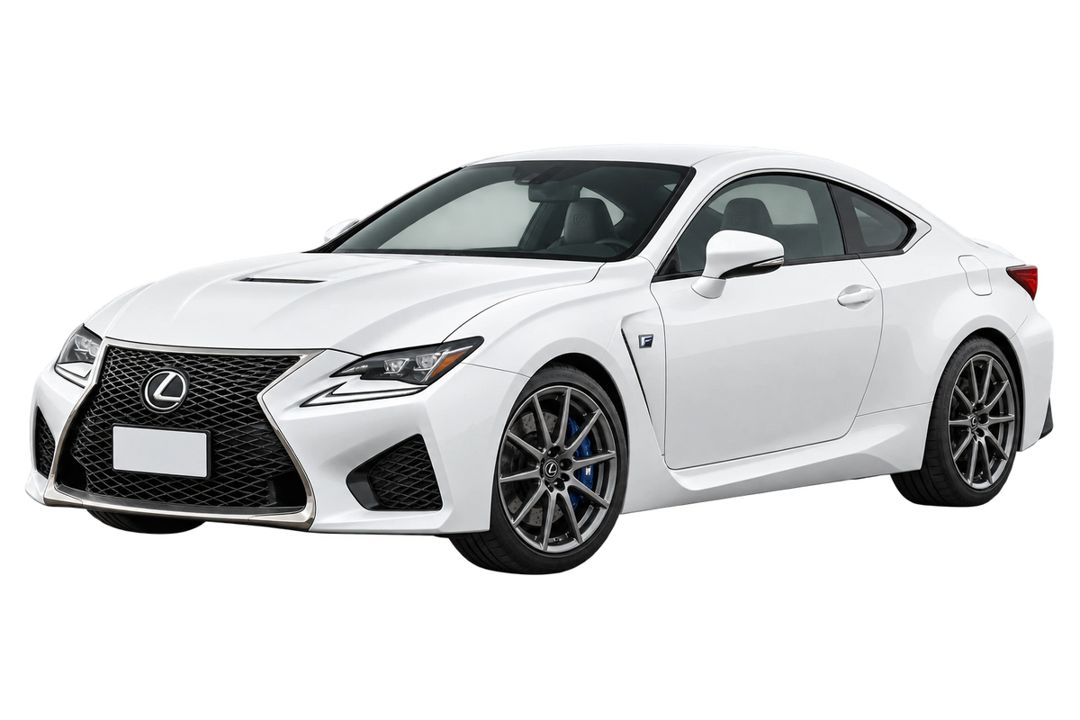 Witte Lexus RC F UXC1 (EU, M), schuin van voren