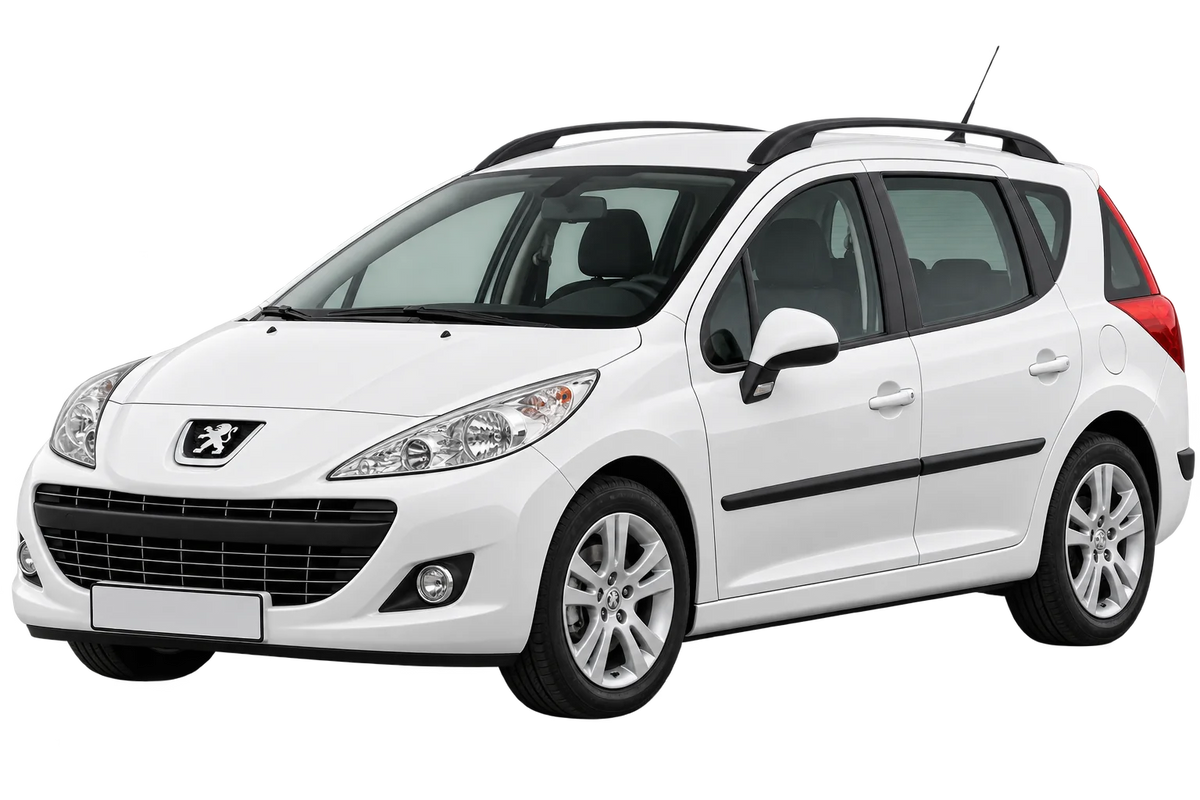 Witte Peugeot 207 W*****, W SW - Kombi, schuin van voren