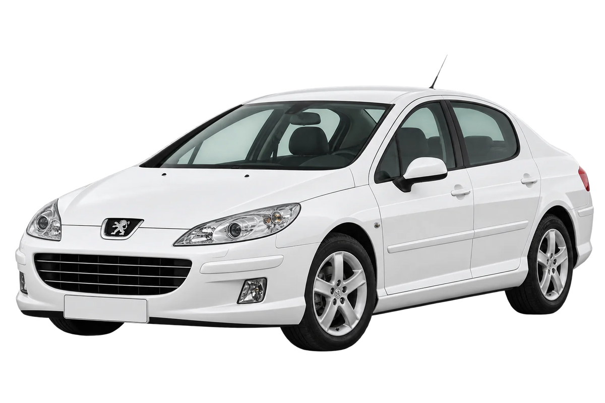 Witte Peugeot 407 6*...*; 6*****; 6 Limousine, schuin van voren