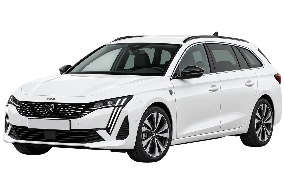 Witte Peugeot 508 F SW - Station Wagon Facelift 2023, schuin van voren
