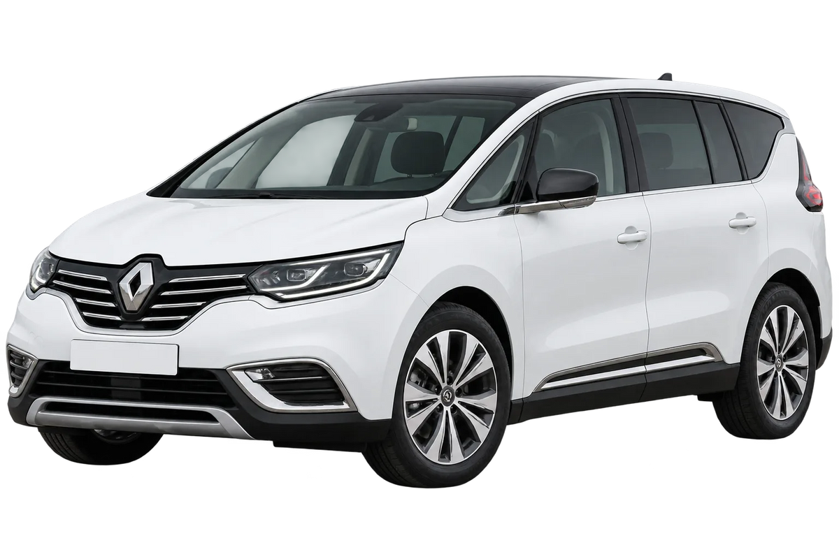 Witte Renault Espace RFC, schuin van voren