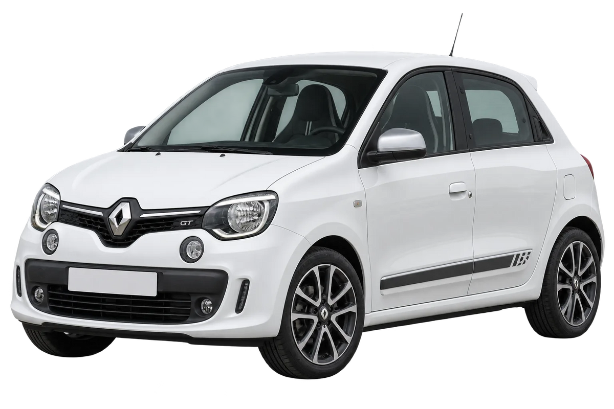 Witte Renault Twingo AH Twingo III GT, schuin van voren