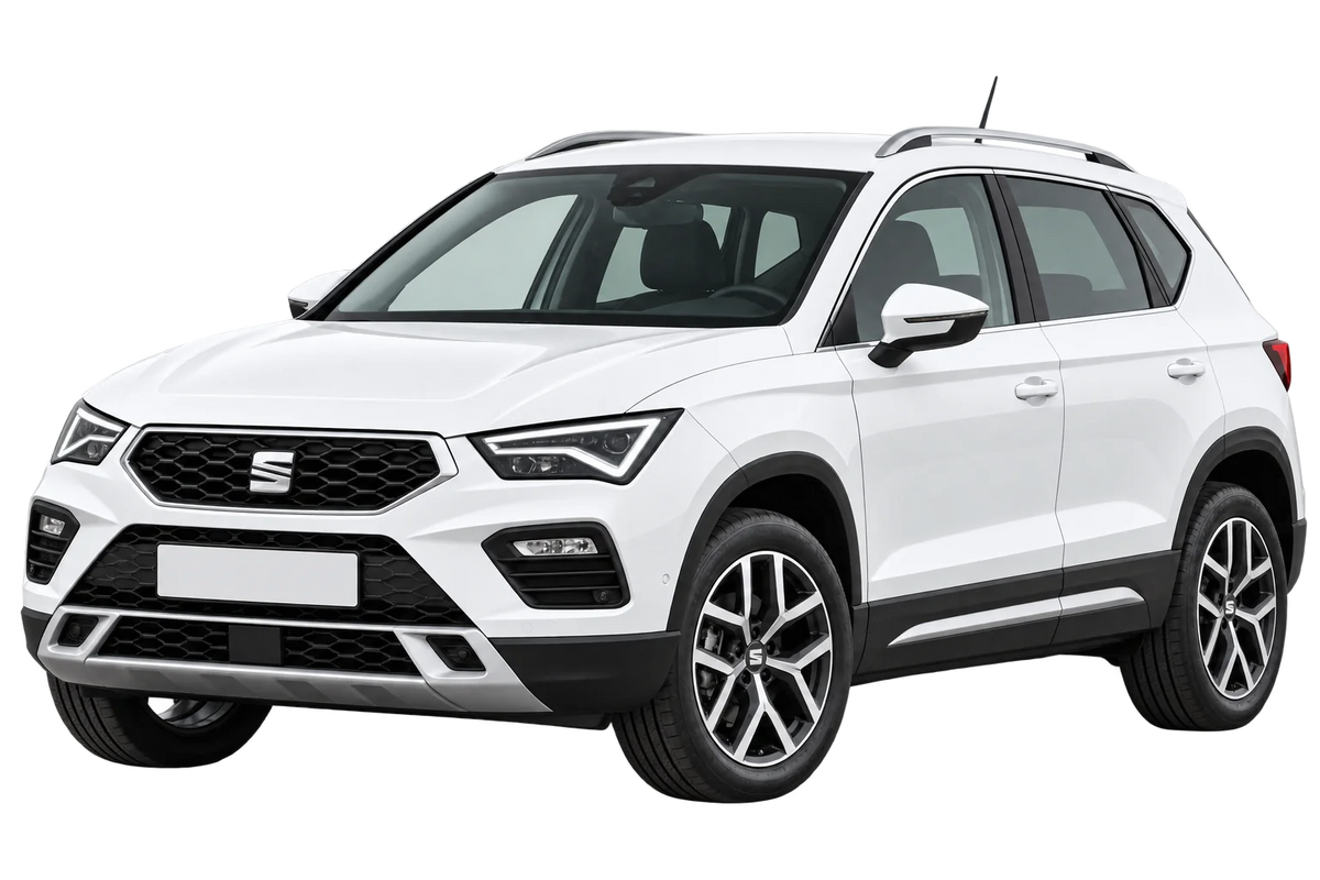 Witte Seat Ateca 5FP Facelift 2020, schuin van voren