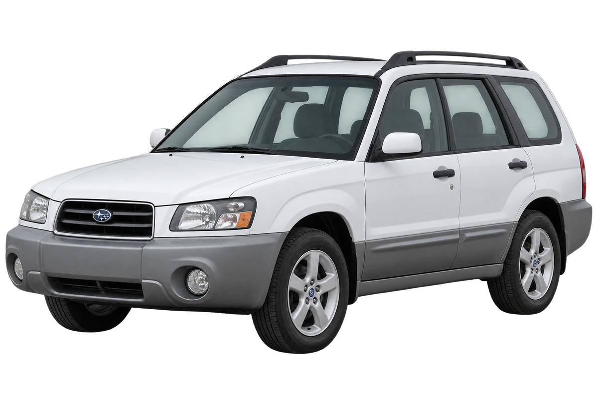 Witte Subaru Forester SG, SGS, SGG, schuin van voren