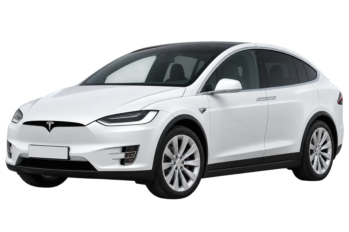Witte Tesla Model X 002 60D / 75D / 90D / P90D / 100D / P100D / Performance, schuin van voren