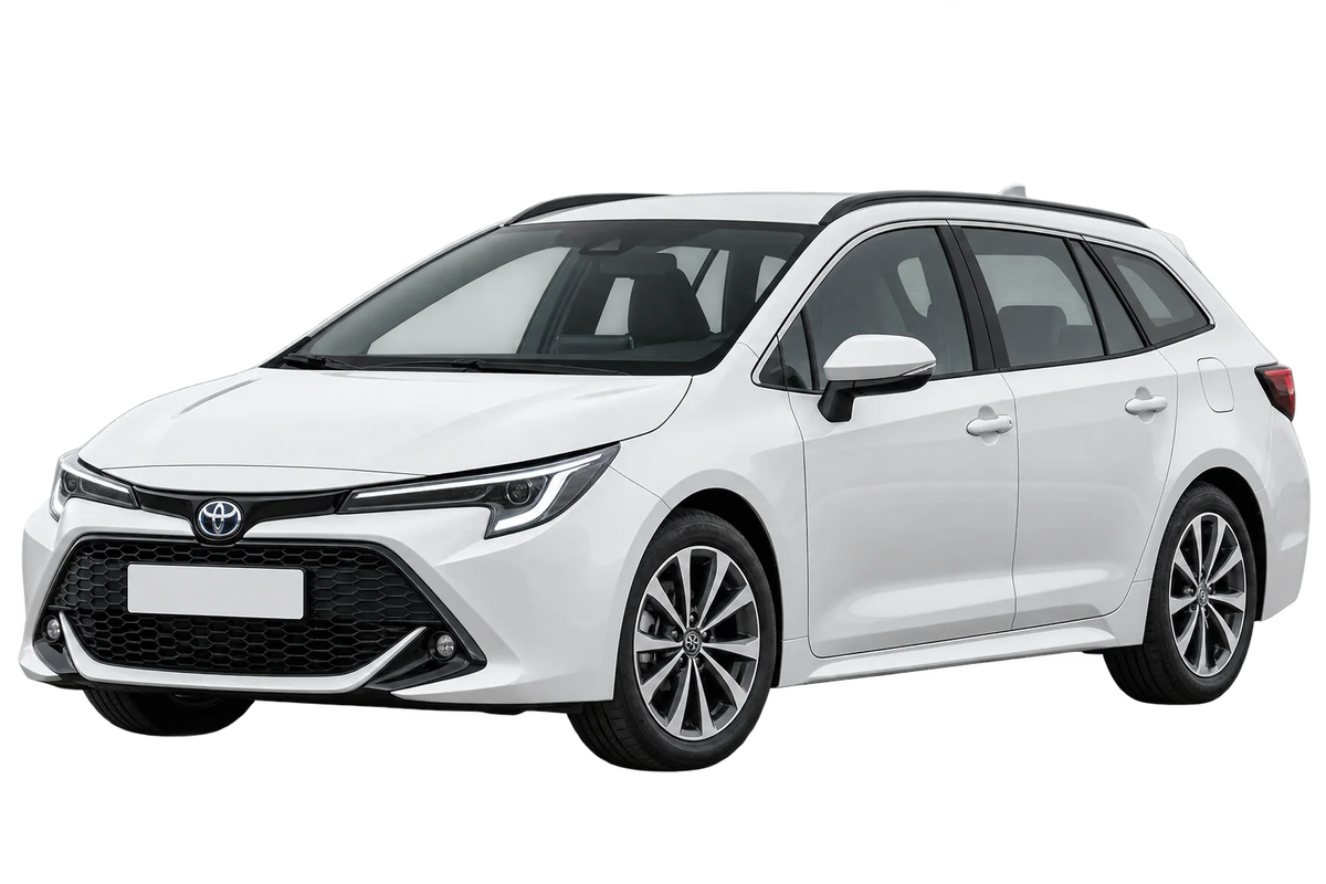 Witte Toyota Corolla ZE1HE (EU,M) Touring Sports Facelift 2023, schuin van voren