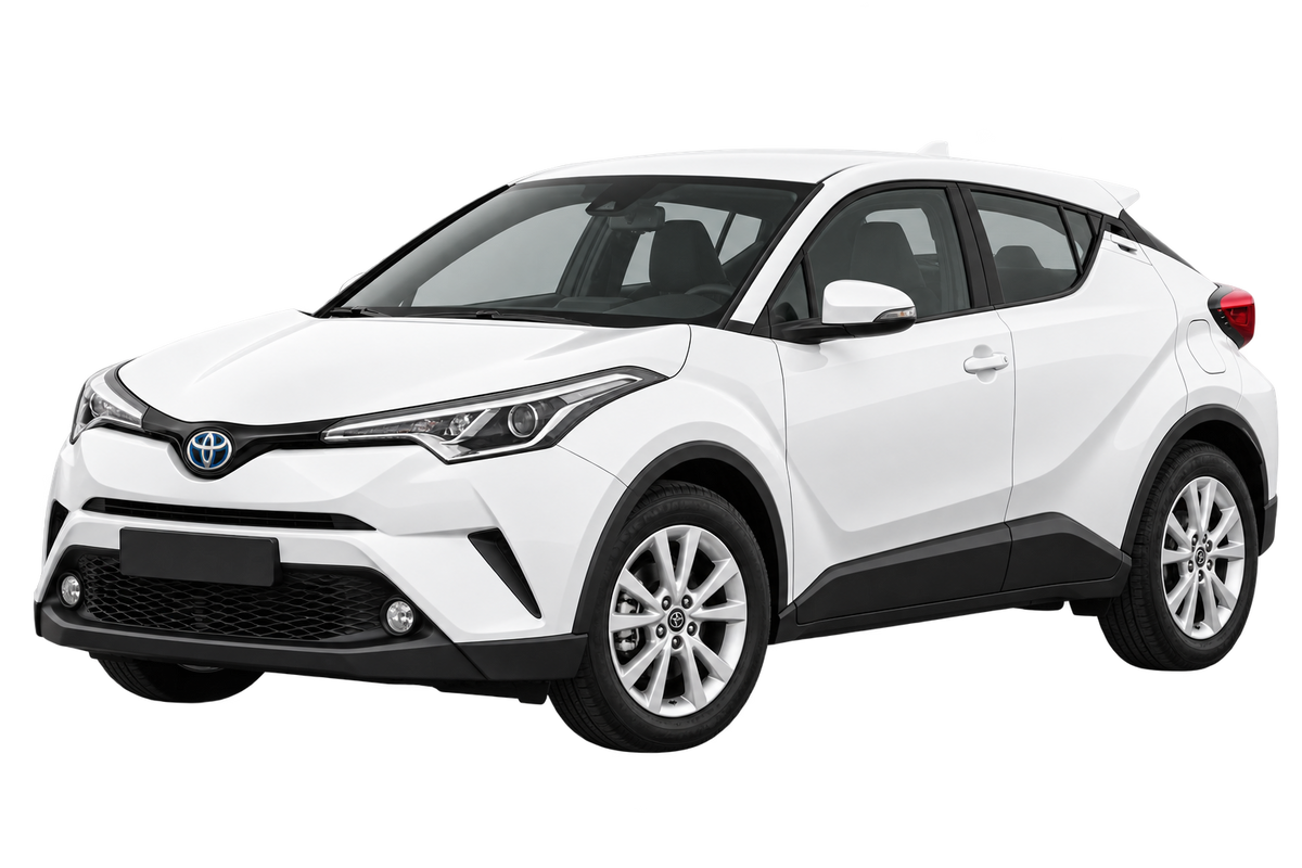 Witte Toyota C-HR AX1T (EU,M), schuin van voren