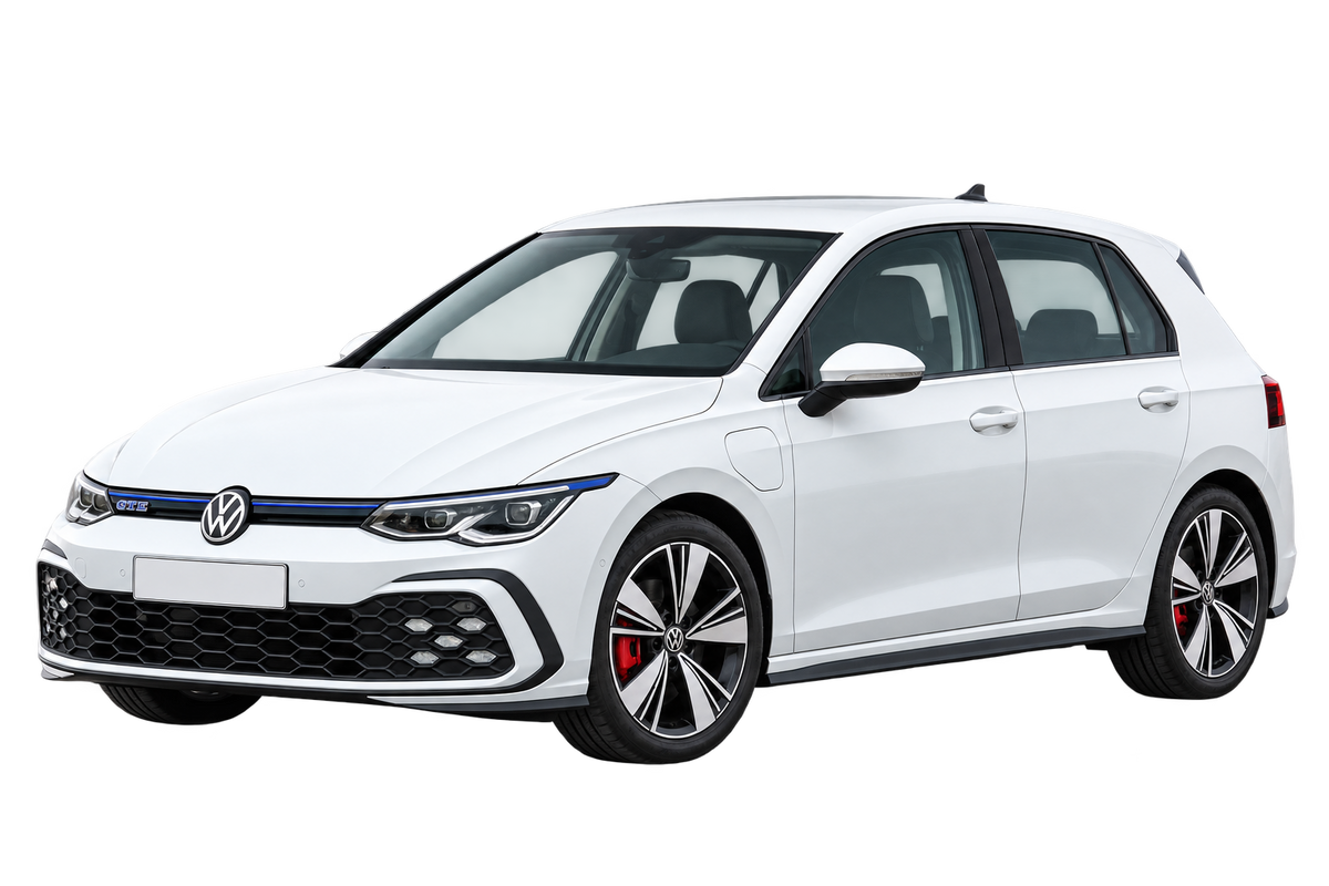 Witte Volkswagen Golf (VIII) CD GTE Plug-in-Hybrid - 110 kW, schuin van voren
