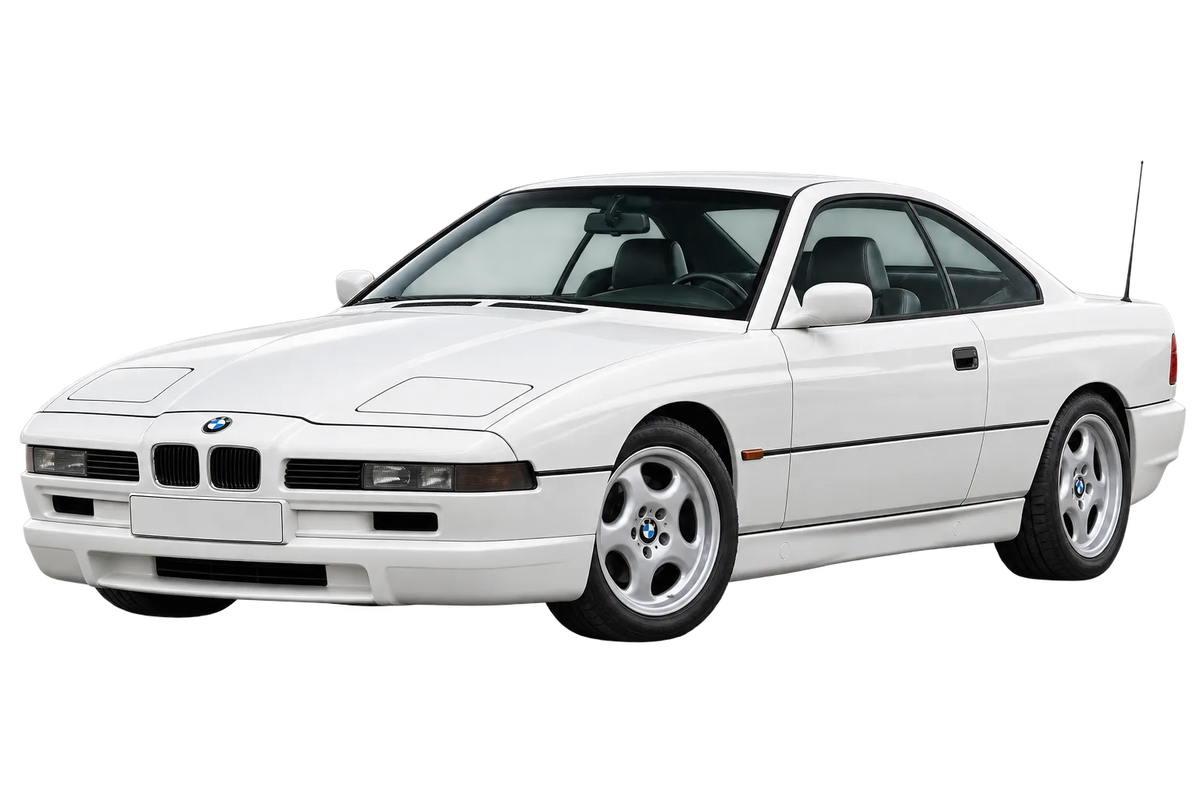 Witte BMW 8er Reihe M8/E E31, schuin van voren