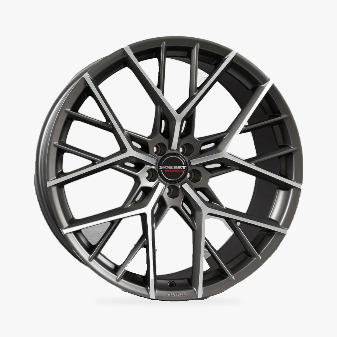 BORBET BY Titan Polished Matt lichtmetalen velg in schuin driekwartaanzicht