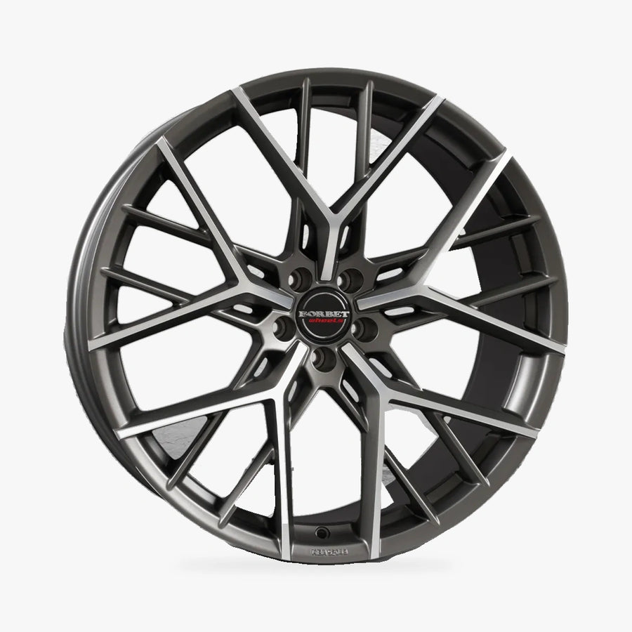 BORBET BY Titan Polished Matt lichtmetalen velg in schuin driekwartaanzicht