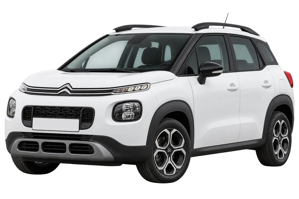 Witte Citroen C3 Aircross 2, schuin van voren