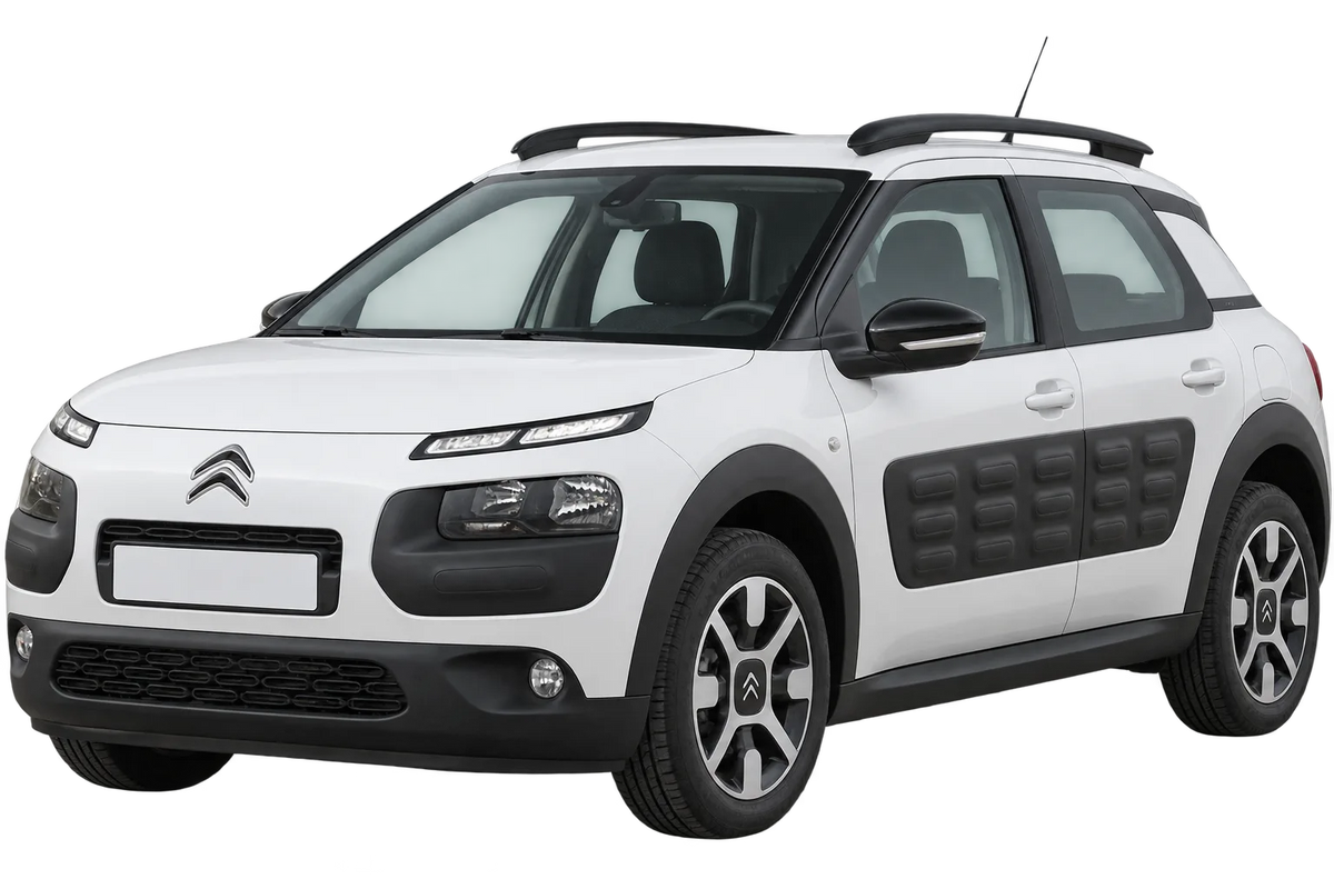 Witte Citroen C4 0 Cactus, schuin van voren