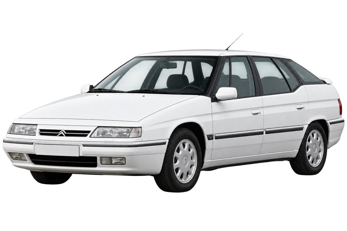 Witte Citroen XM Y4.., schuin van voren